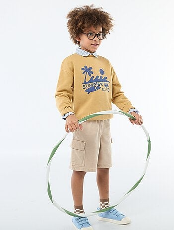 Sudadera de cuello redondo estampada