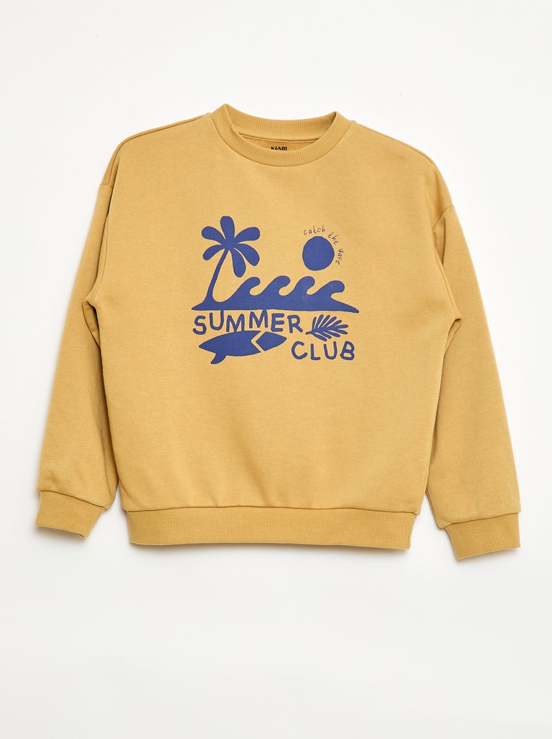 Sudadera de cuello redondo estampada Amarillo - Kiabi
