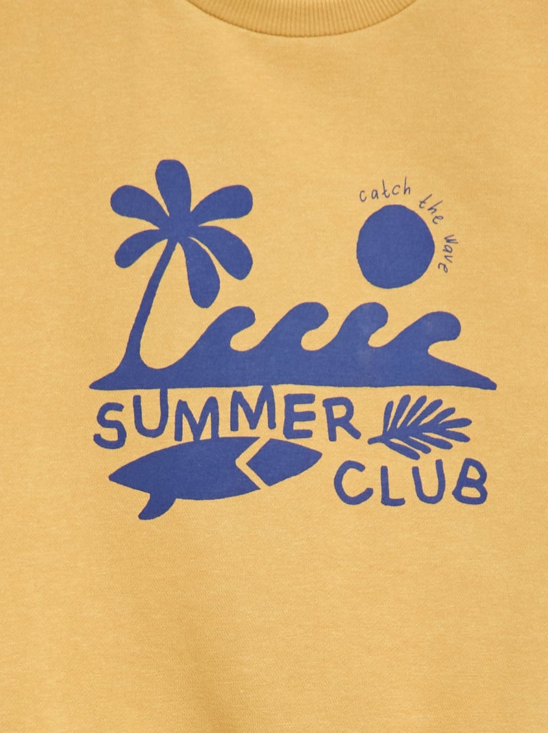 Sudadera de cuello redondo estampada Amarillo - Kiabi