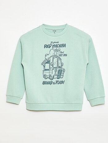 Sudadera de cuello redondo estampada