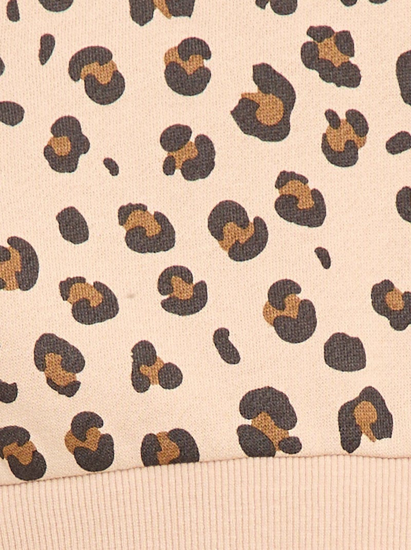 Sudadera de cuello redondo estampada Beige - Kiabi