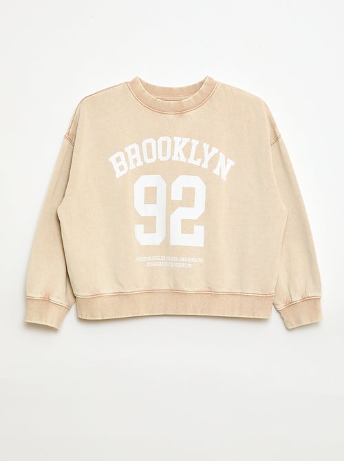 Sudadera de cuello redondo estampada - Kiabi