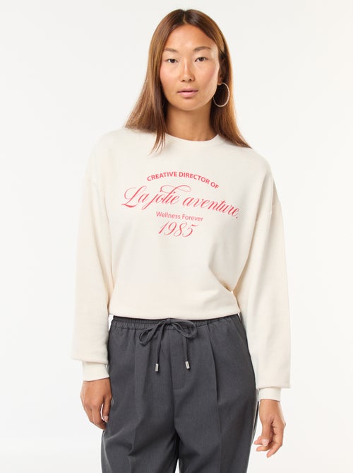 Sudadera de cuello redondo estampada - Kiabi