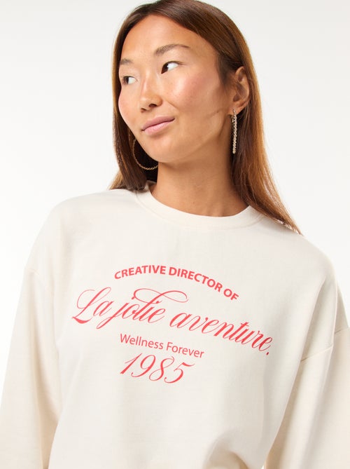 Sudadera de cuello redondo estampada - Kiabi