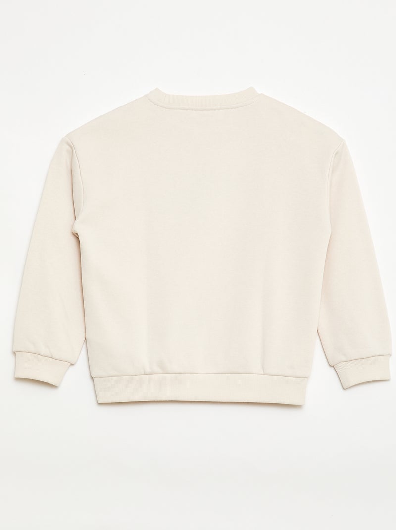 Sudadera de cuello redondo estampada Blanco - Kiabi