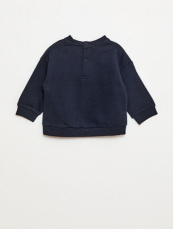 Sudadera de cuello redondo estampada en felpa perchada