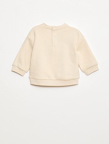 Sudadera de cuello redondo estampada en felpa perchada