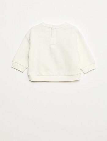 Sudadera de cuello redondo estampada en felpa perchada