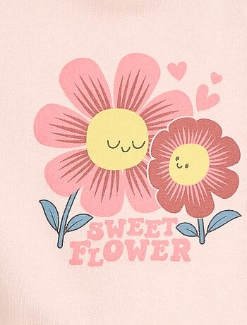 Sudadera de cuello redondo estampada en felpa perchada