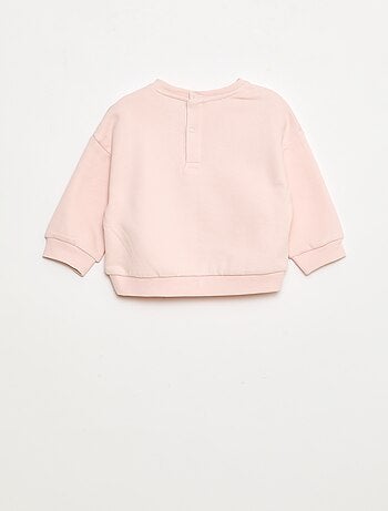 Sudadera de cuello redondo estampada en felpa perchada