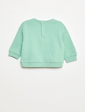 Sudadera de cuello redondo estampada en felpa perchada