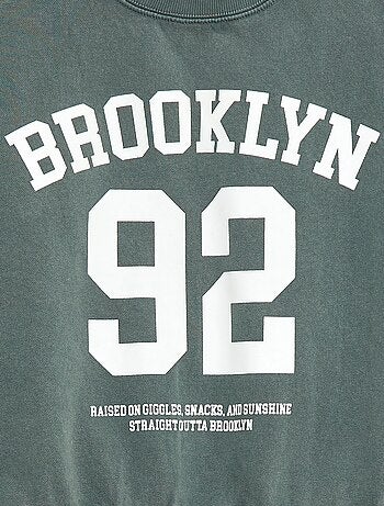 Sudadera de cuello redondo estampada