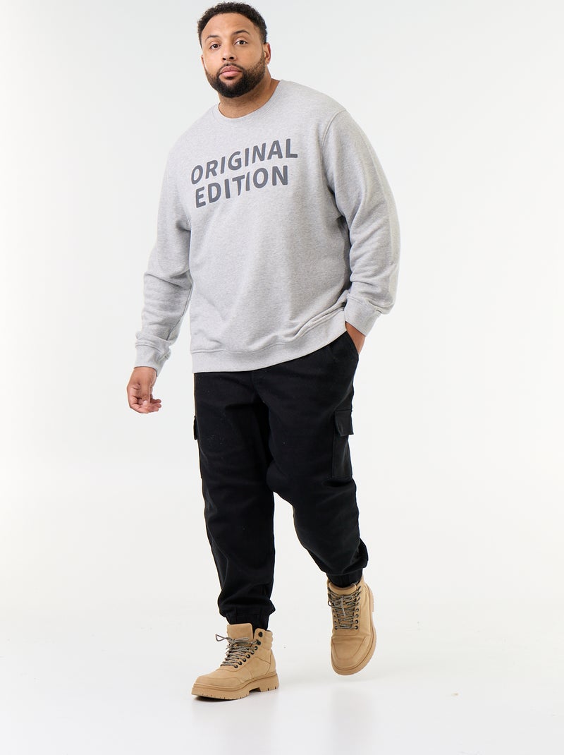 Sudadera de cuello redondo estampada 'Original Edition' Gris - Kiabi