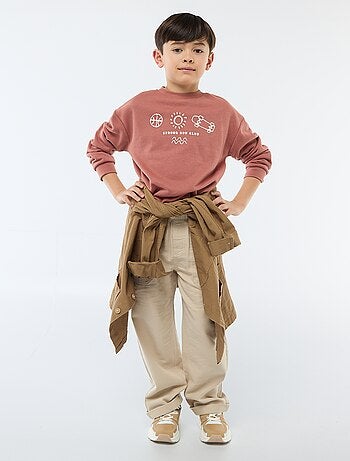 Sudadera de cuello redondo estampada