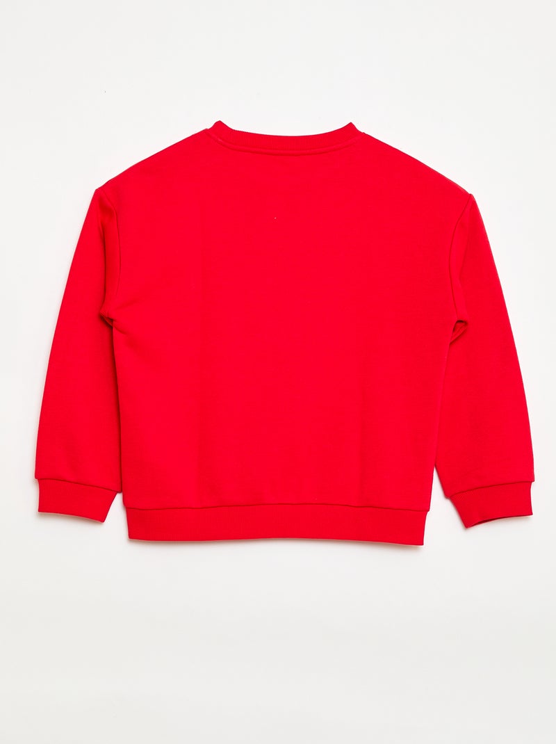 Sudadera de cuello redondo estampada Rojo - Kiabi