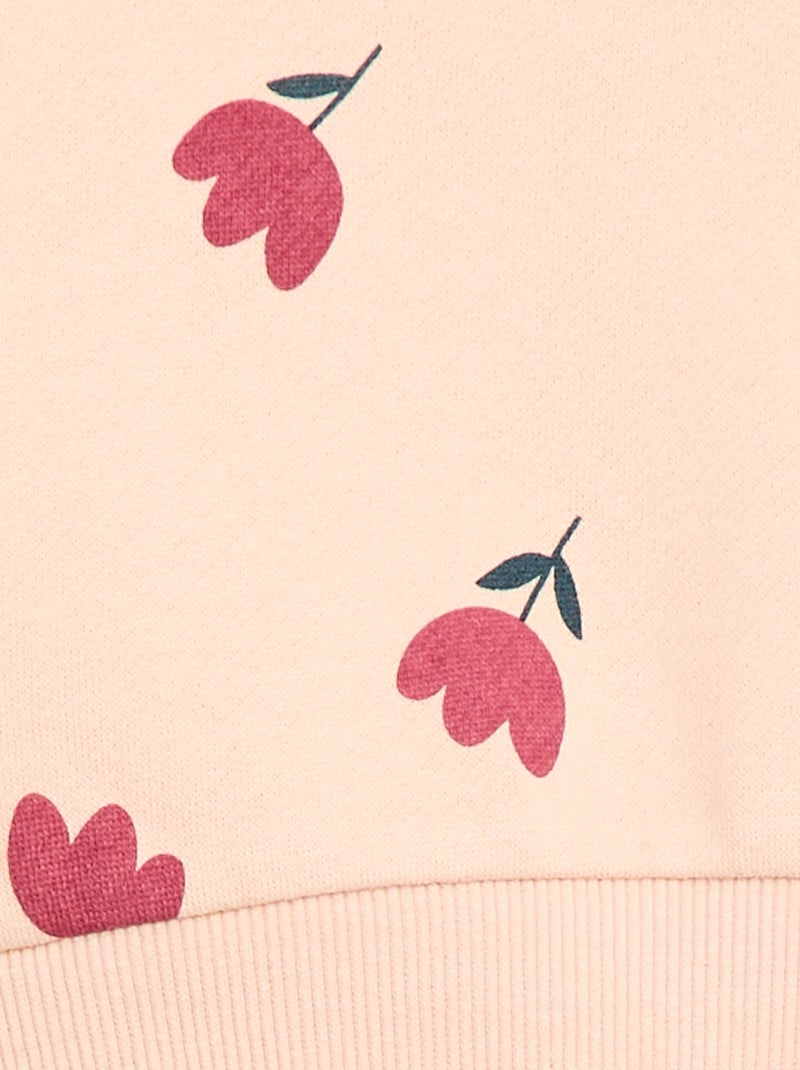 Sudadera de cuello redondo estampada Rosa - Kiabi