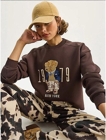 Sudadera de cuello redondo estampada y corte relajado lucci