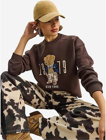 Sudadera de cuello redondo estampada y corte relajado lucci