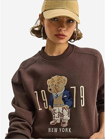 Sudadera de cuello redondo estampada y corte relajado lucci