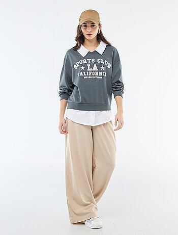 Sudadera de cuello redondo estilo 'campus'