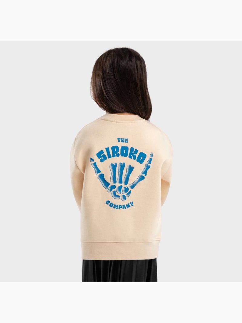 Sudadera de cuello redondo niña lifestyle niños y niñas gang-g Beige - Kiabi