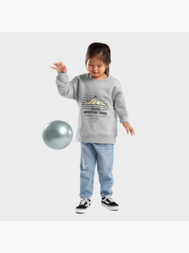 Sudadera de cuello redondo niña lifestyle niños y niñas progress-g Blanco Gris - Kiabi