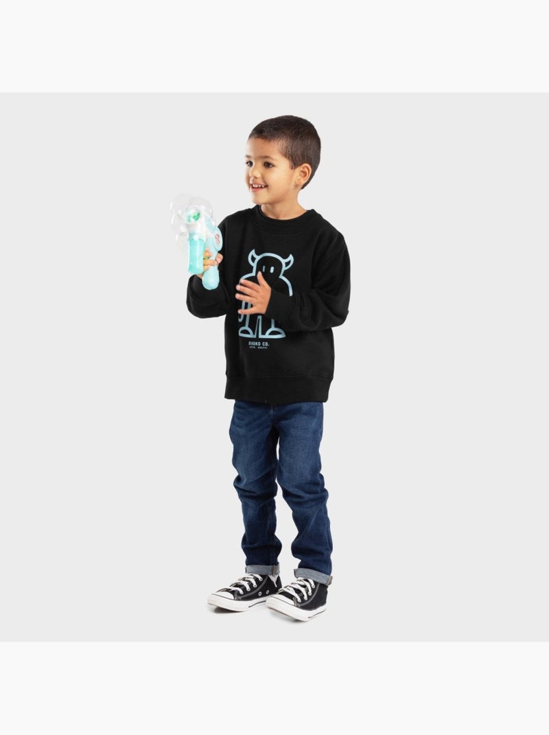 Sudadera de cuello redondo niño lifestyle niños y niñas furry Negro - Kiabi