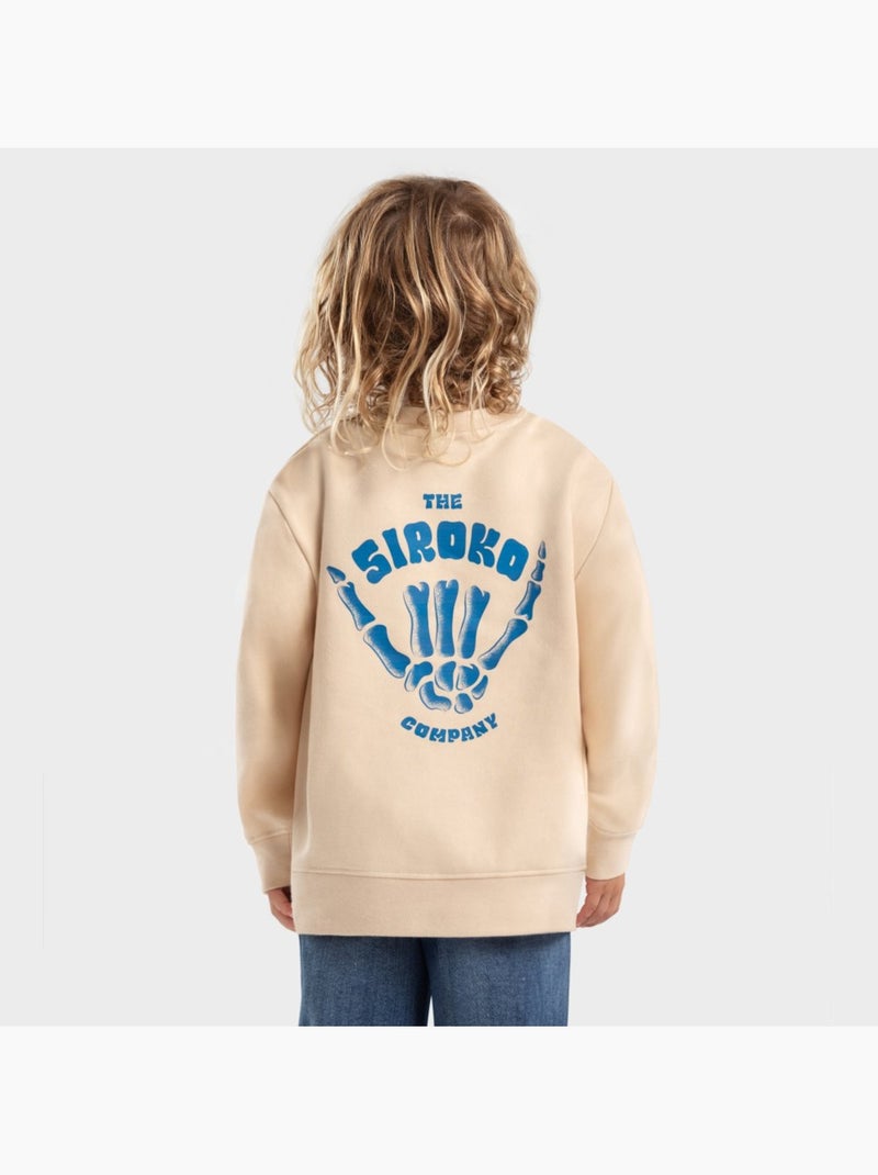 Sudadera de cuello redondo niño lifestyle niños y niñas gang Beige - Kiabi