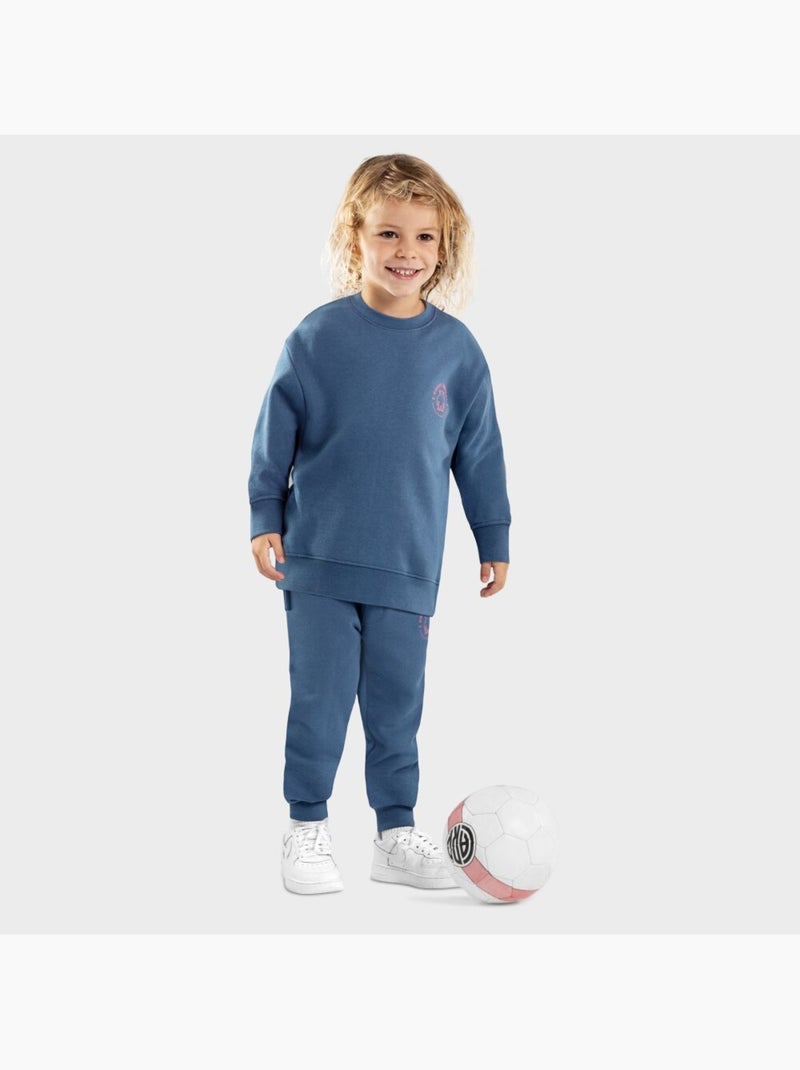 Sudadera de cuello redondo niño lifestyle niños y niñas glob Azul - Kiabi
