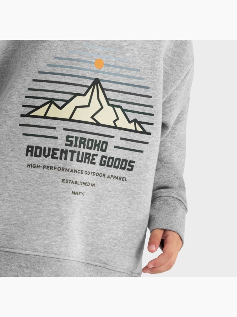 Sudadera de cuello redondo niño lifestyle niños y niñas progress Blanco Gris - Kiabi
