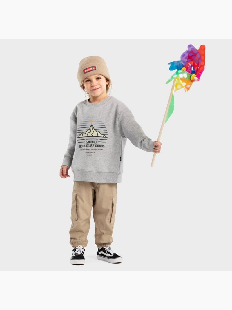 Sudadera de cuello redondo niño lifestyle niños y niñas progress Blanco Gris - Kiabi