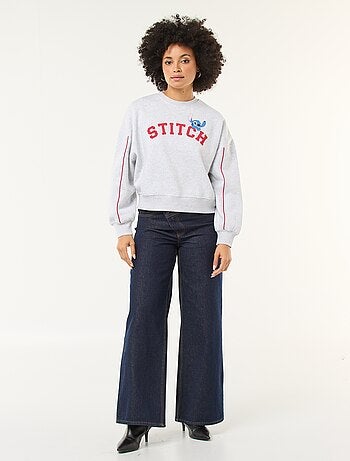 Sudadera de cuello redondo 'Stitch' en felpa perchada