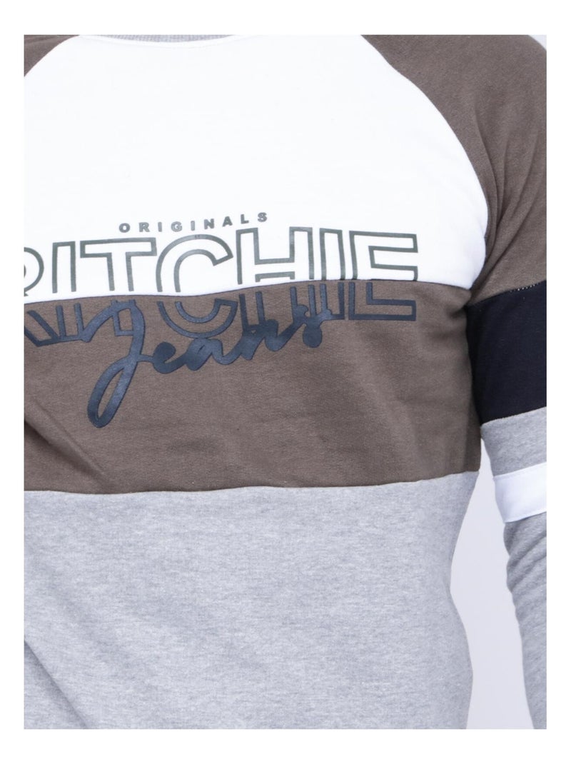 Sudadera de cuello redondo WOLBERT Caqui - Kiabi