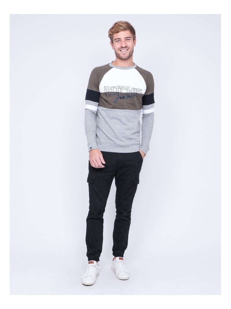 Sudadera de cuello redondo WOLBERT Caqui - Kiabi