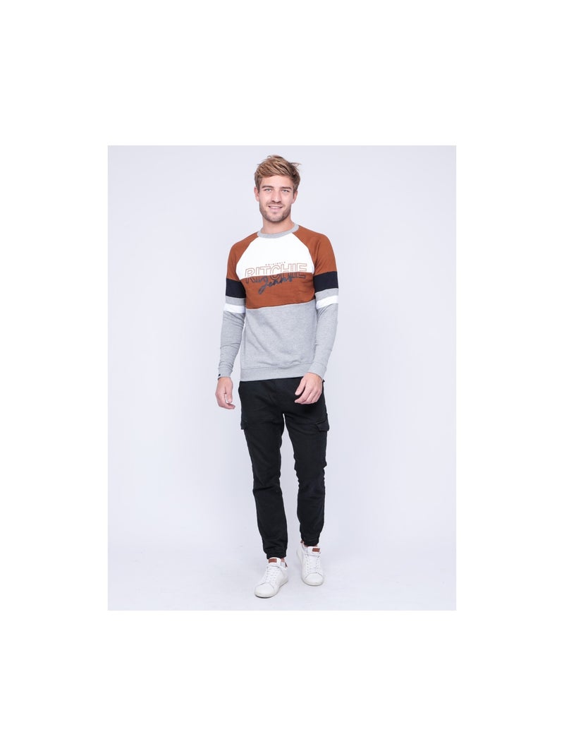 Sudadera de cuello redondo WOLBERT Marrón glaseado - Kiabi