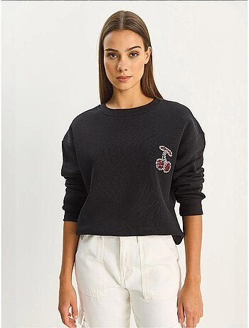 Sudadera de cuello redondo y corte relajado con bordado lucci