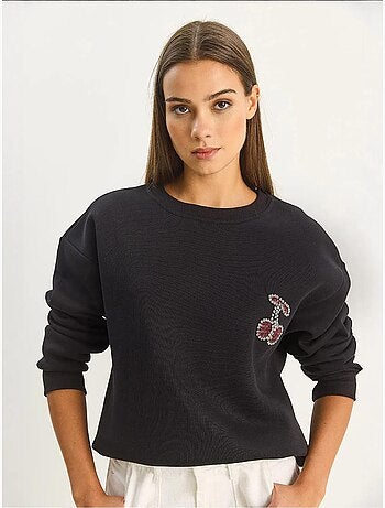 Sudadera de cuello redondo y corte relajado con bordado lucci