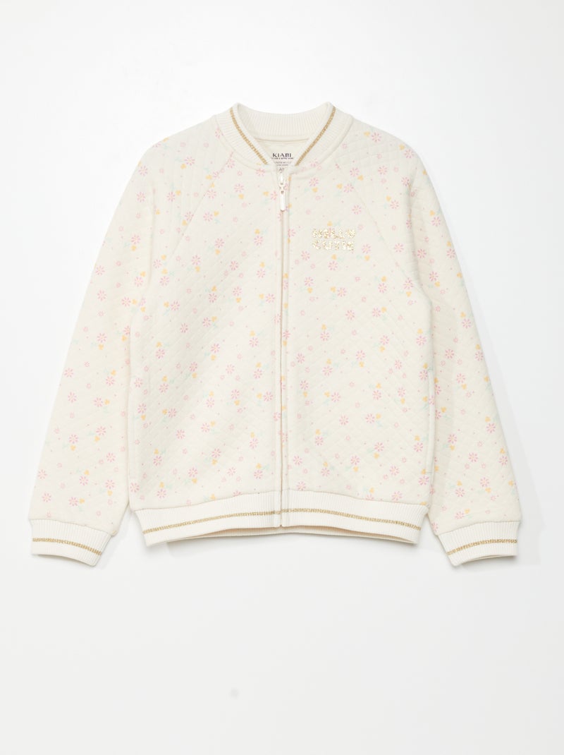 Sudadera de efecto acolchado con cremallera BLANCO - Kiabi