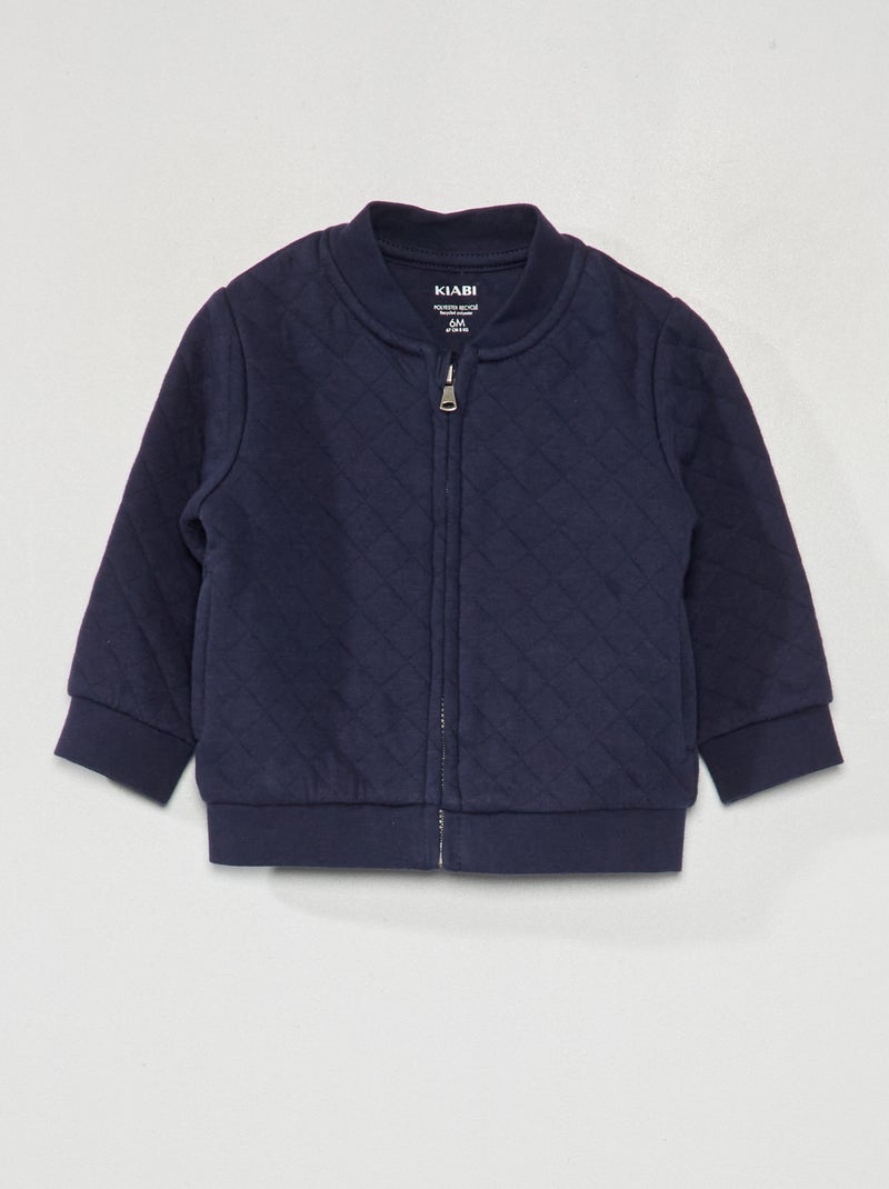 Sudadera de efecto acolchado con cremallera marino - Kiabi