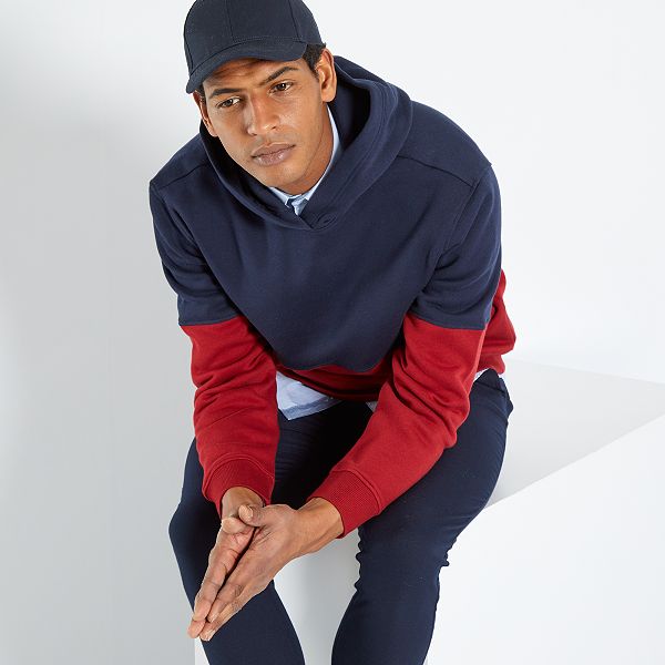 Sudadera de felpa bicolor con capucha Hombre talla S-XXL - Kiabi - 15,00€