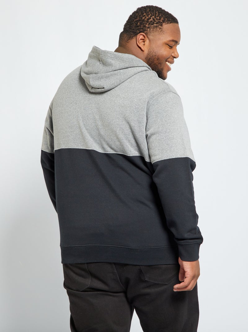 Sudadera de felpa bicolor con capucha GRIS - Kiabi