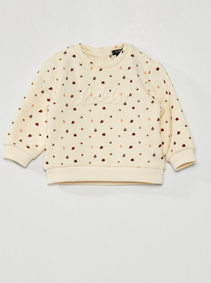 Sudadera de felpa BLANCO - Kiabi
