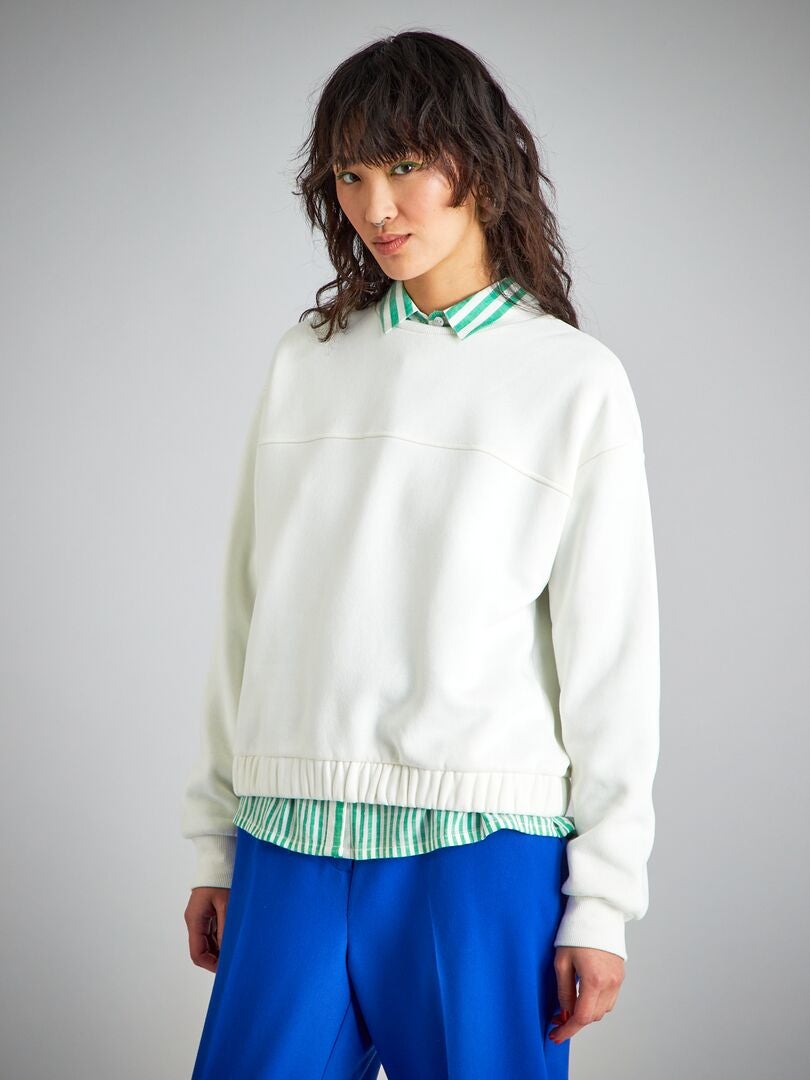 Sudadera de felpa BLANCO - Kiabi