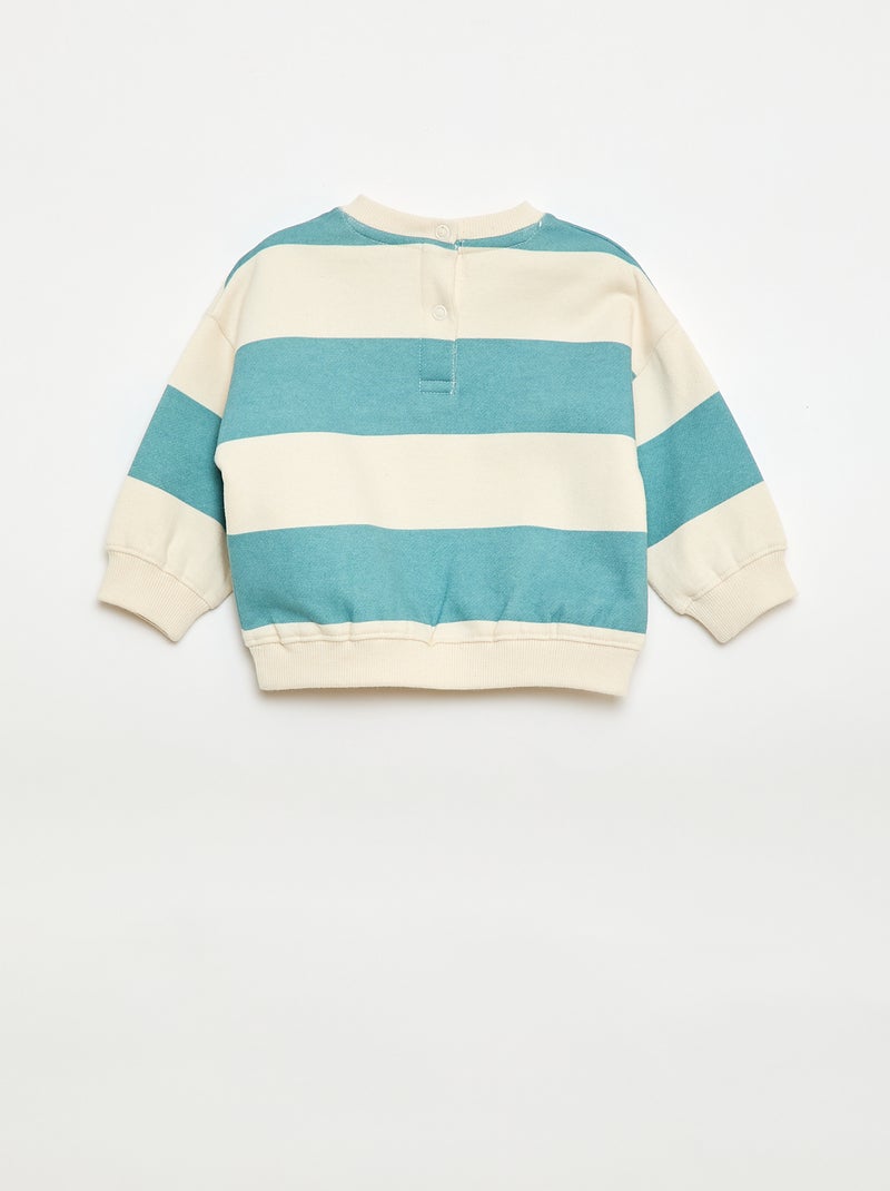 Sudadera de felpa bordada Azul - Kiabi