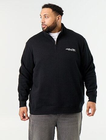 Sudadera de felpa cálida con cuello con cremallera