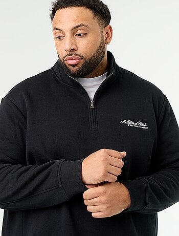 Sudadera de felpa cálida con cuello con cremallera