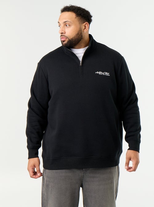 Sudadera de felpa cálida con cuello con cremallera - Kiabi Sudadera de felpa cálida con cuello con cremallera - Kiabi