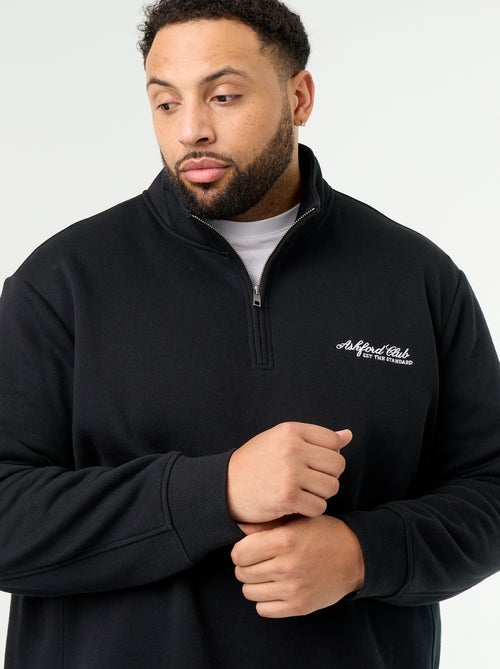 Sudadera de felpa cálida con cuello con cremallera - Kiabi Sudadera de felpa cálida con cuello con cremallera - Kiabi