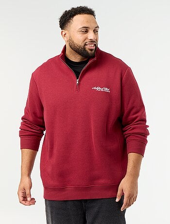 Sudadera de felpa cálida con cuello con cremallera