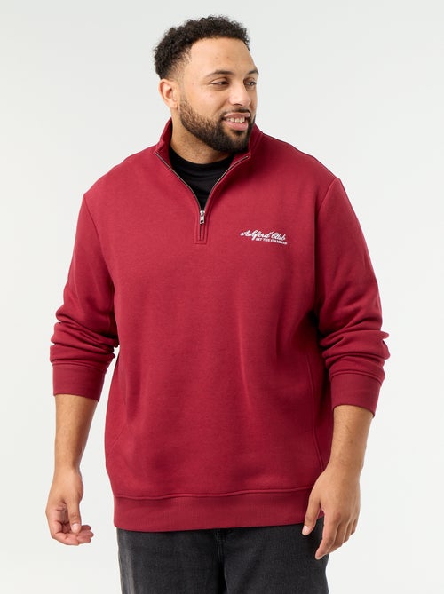 Sudadera de felpa cálida con cuello con cremallera - Kiabi Sudadera de felpa cálida con cuello con cremallera - Kiabi